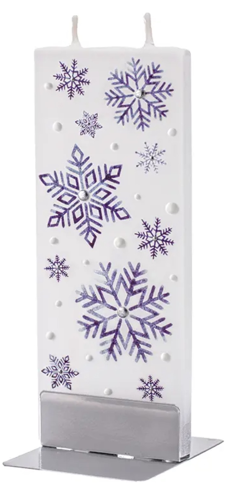 Flat Candle - Holiday, Snowflakes