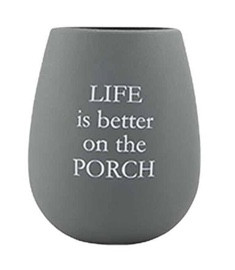 Wine Glass - Silicone Stemless, Porch - Life is Better 