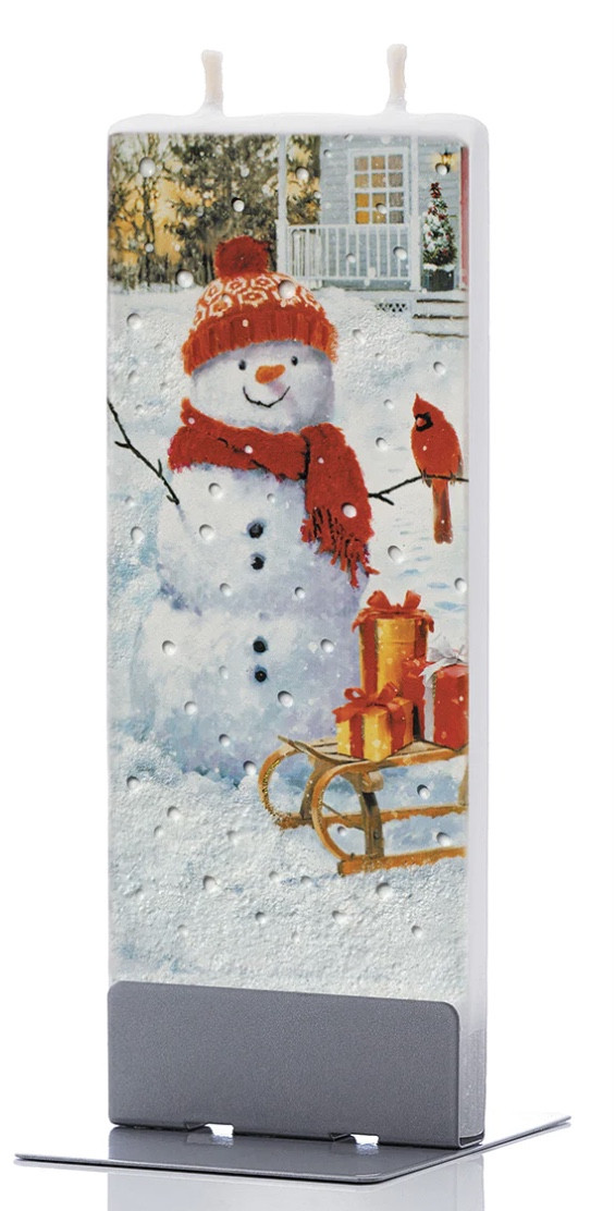 Flat Candle - Holiday, Snowman