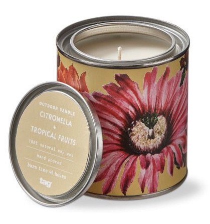 Citronella Candle - Tin, Flower (Tropical Fruits)