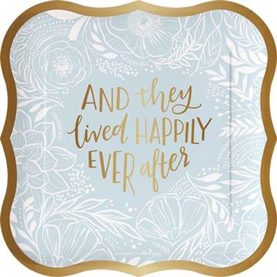 Wedding Paper Plates - Happily Ever After