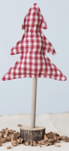 Tree - Wooden, Red Check