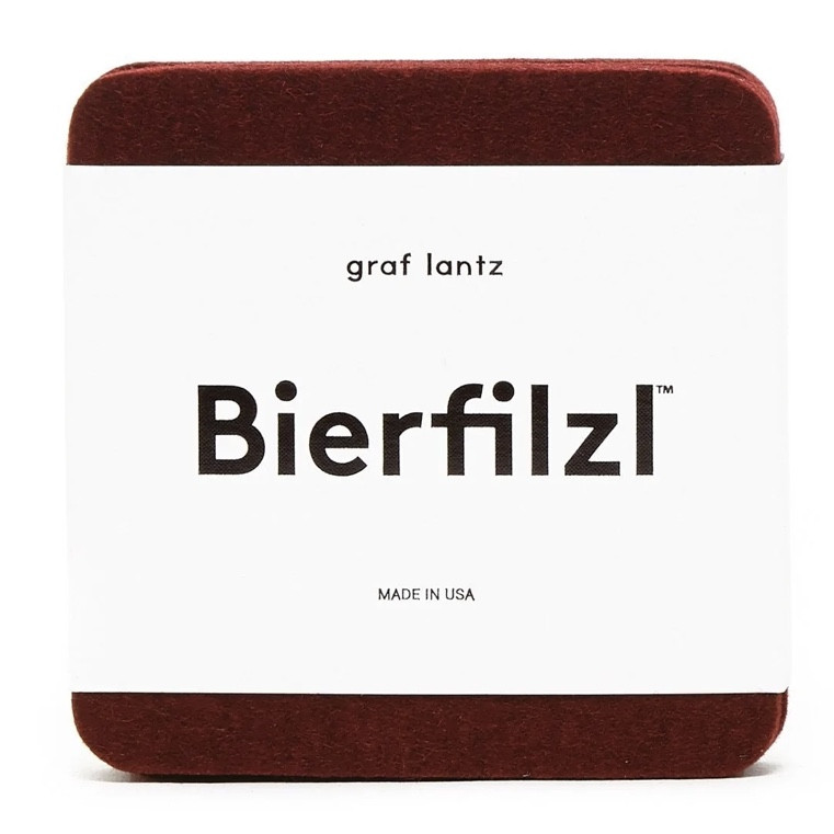 Coasters - Bierfilzl Square Felt (set of 4), Rosewood