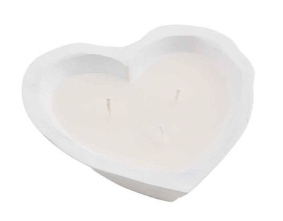 Dough Bowl Candle - Heart, White