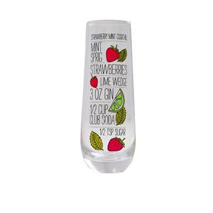 Cocktail Recipe Glass - Strawberry Champagne