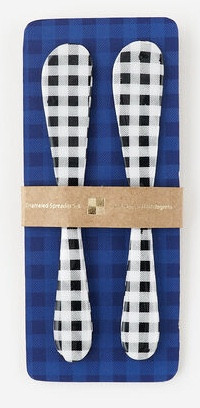 Spreader - Set of 2, Black Gingham
