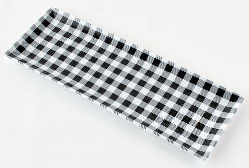Platter - Black Gingham (Melamine 21”)