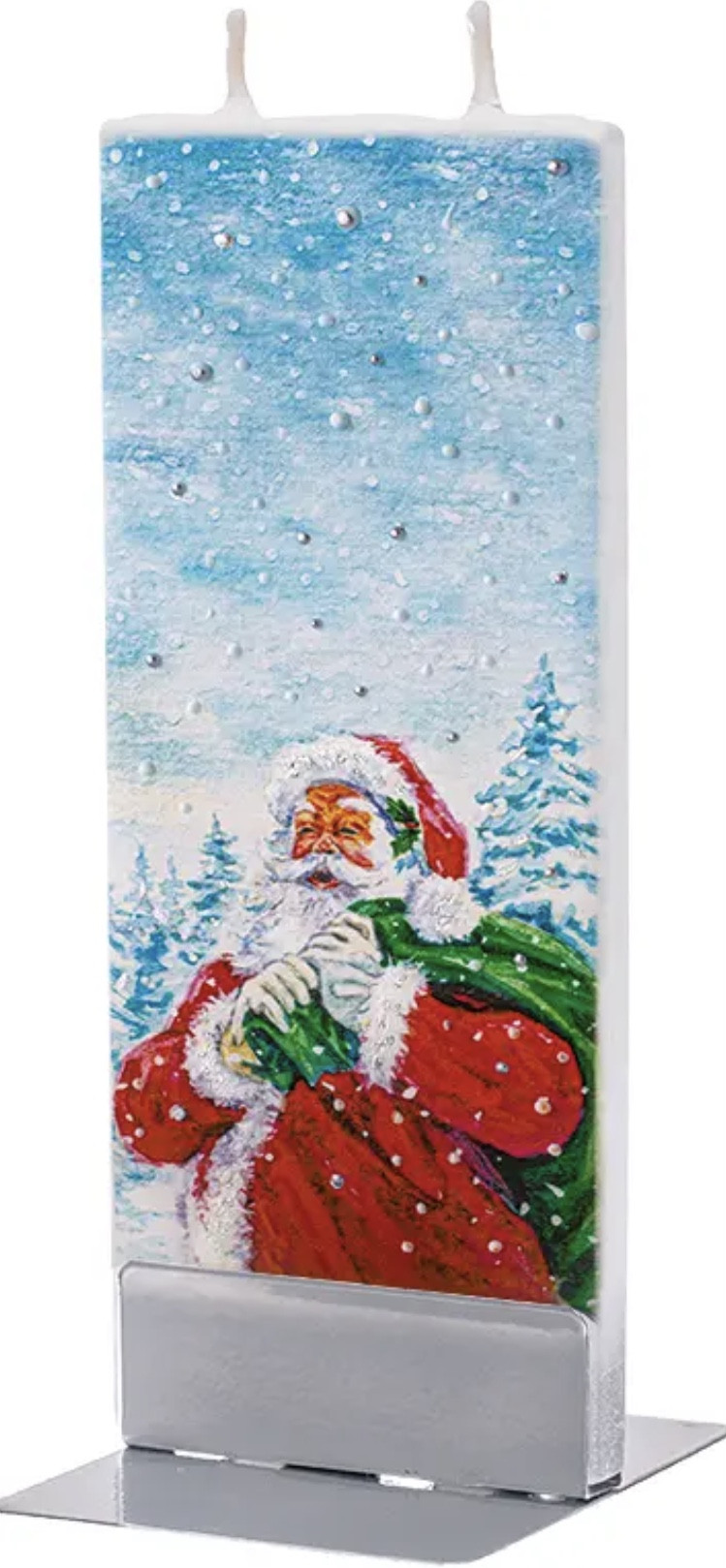 Flat Candle - Holiday, Santa