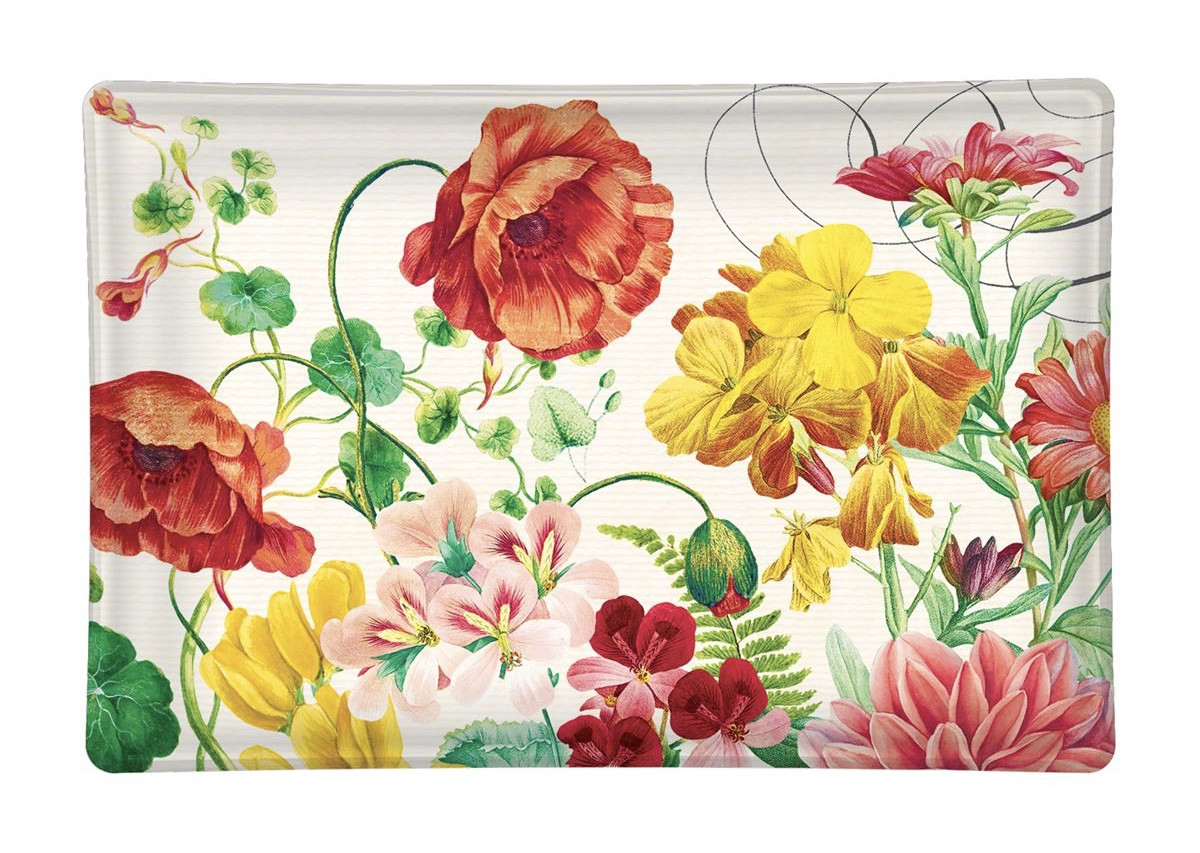 Michel Design - Poppies & Posies Glass Soap Dish