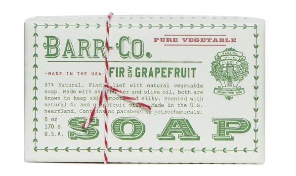 Barr-Co. Fir & Grapefruit Shea Butter & Olive Oil Bar Soap 