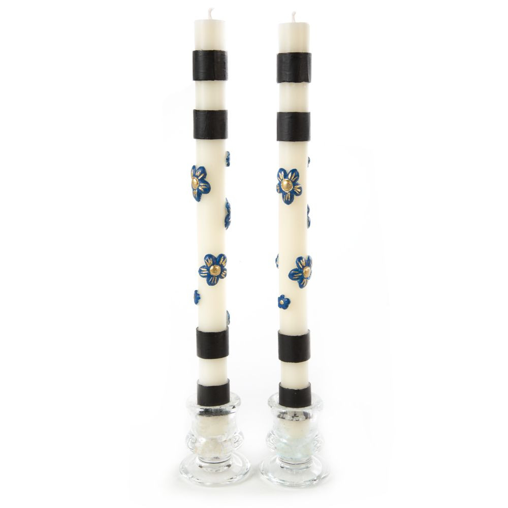 Floral Banded Tapers (pair)