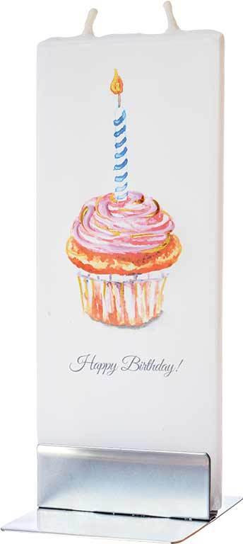 Flat Candle - Happy Birthday Cupcake