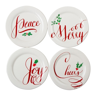 Holiday Wishes Tidbit Plates (set of 4)