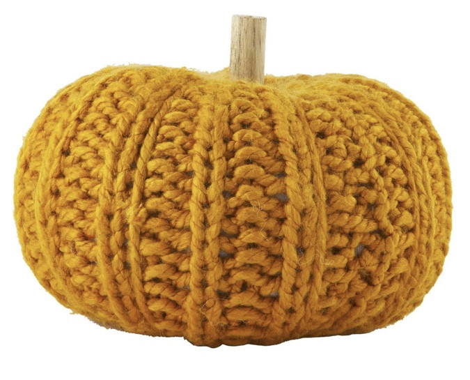 Pumpkin - Crochet Large, Mustard (7.5”)