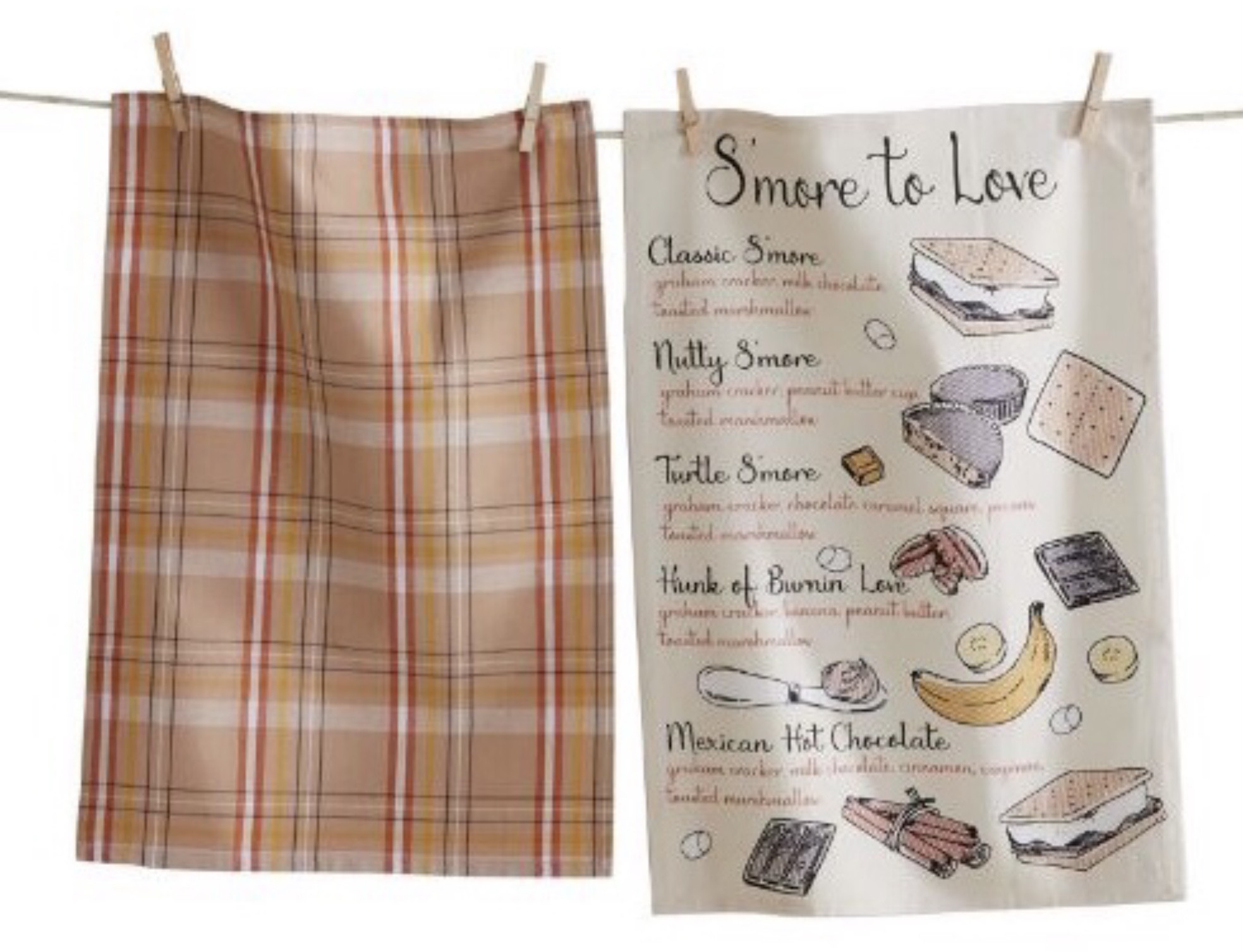 Dish Towel (Set of 2) -  Smores Recipe 