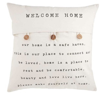 Pillow -  Button, Welcome Home