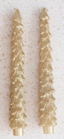 Tapers - Tree, Gold (Pair)
