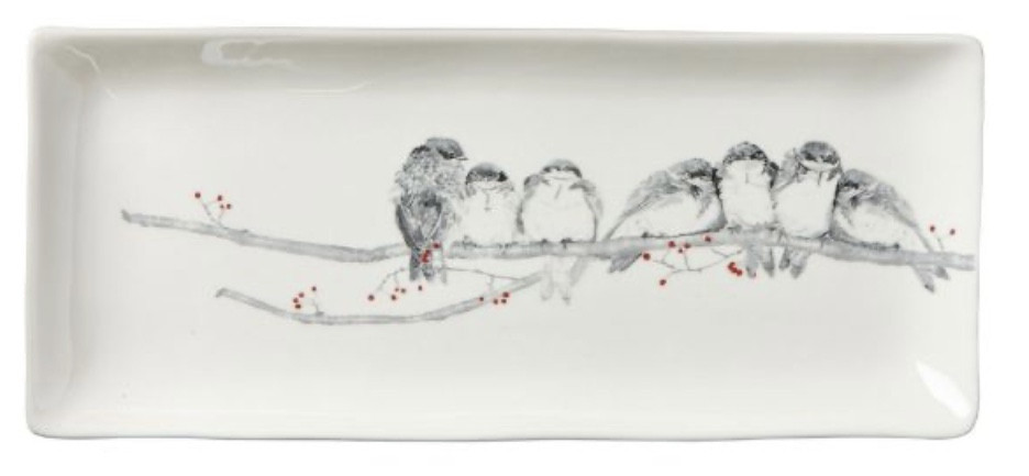 Platter - Holiday, Winter Sketches Birds