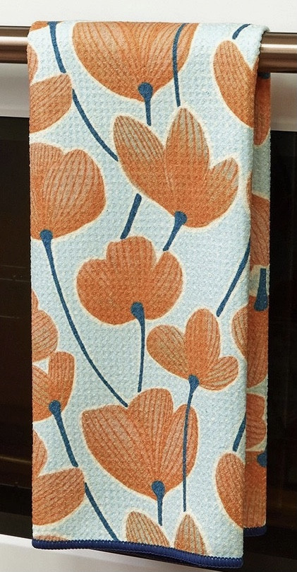 Dish Towel - Microfiber, Orange Poppy