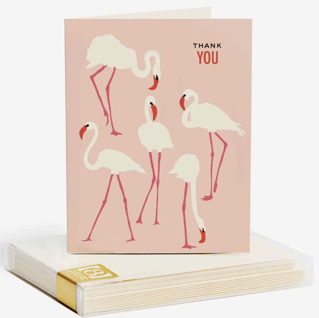 Snow & Graham Thank You Cards - Flamingos (set of 8)