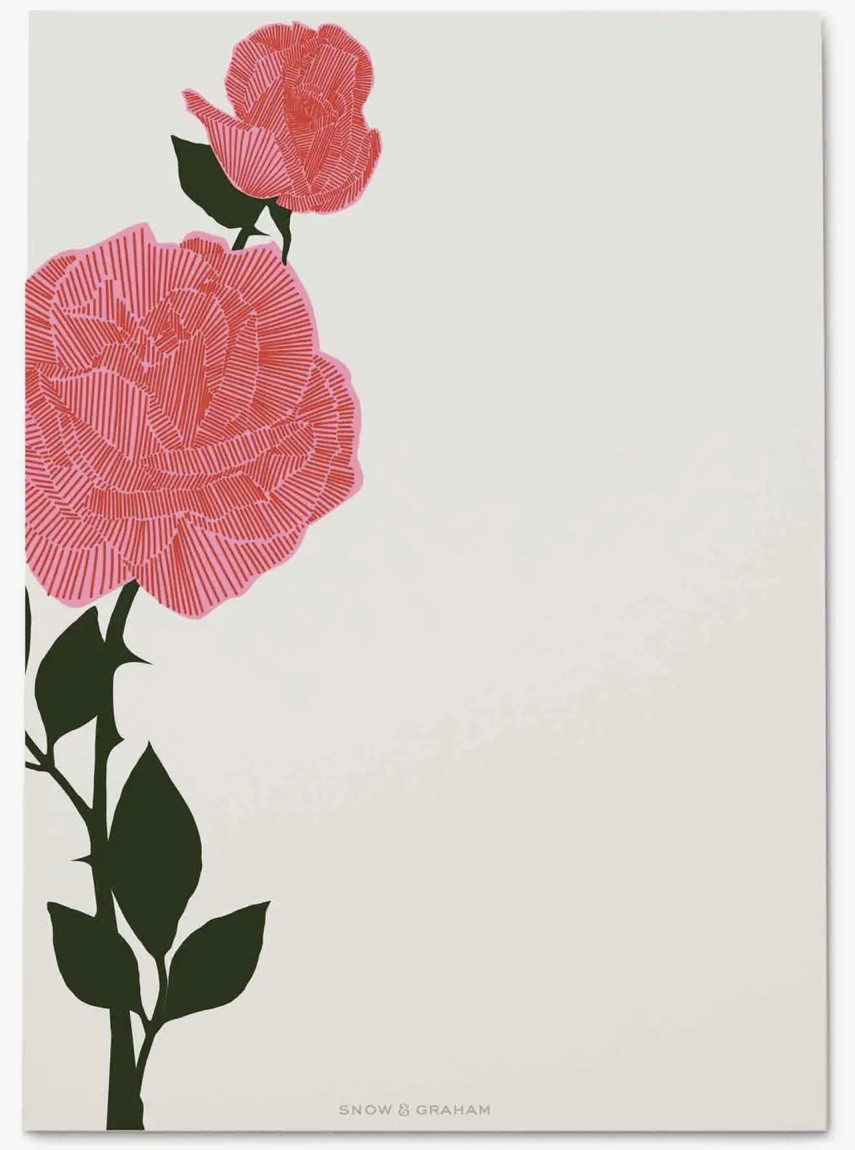 Snow & Graham  Notepad - Rose