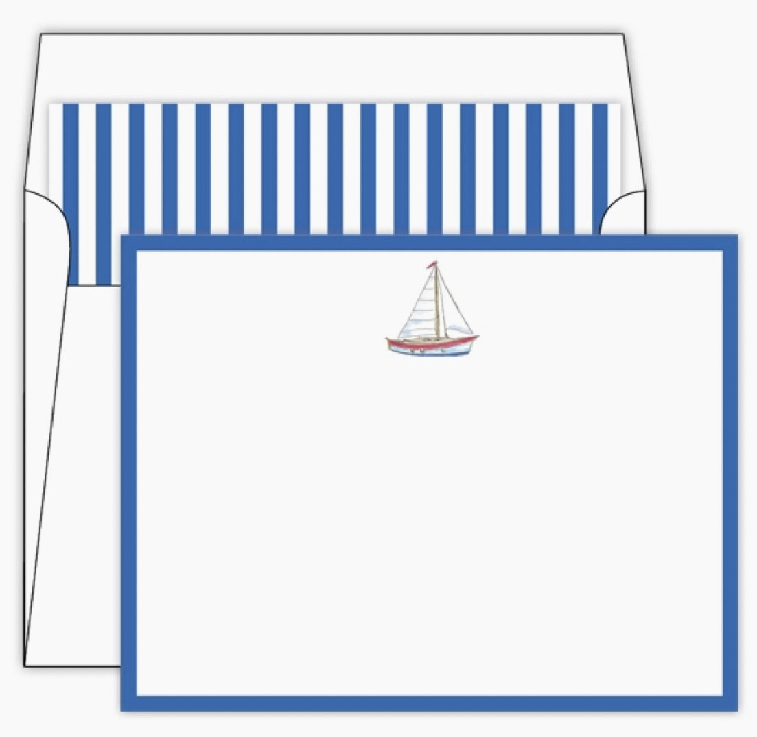 Beck Social Set Note Cards - Sailboat (set of 8)