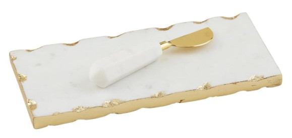 Platter - Holiday, Gold & Marble Small Serving Set (White)