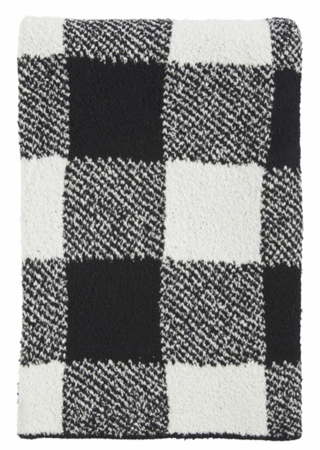 Throw, Buffalo Check, Black & White Chenile
