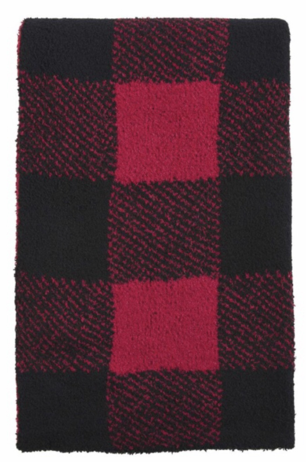 Throw, Buffalo Check, Red & Black Chenile
