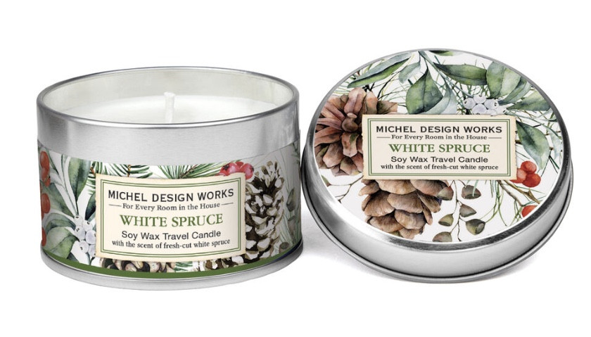 Michel Design - White Spruce Travel Candle (4oz)