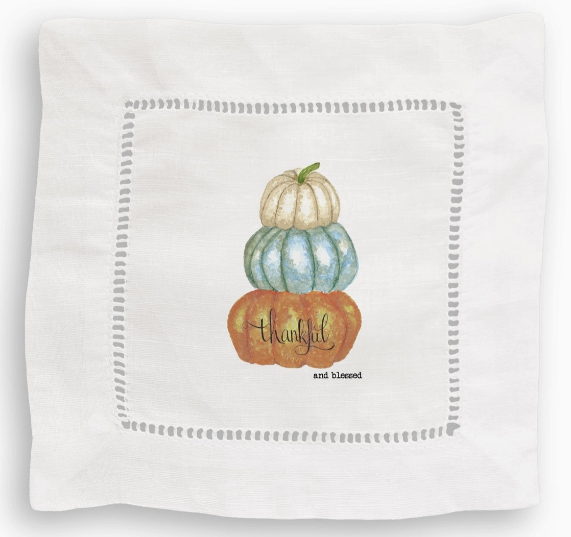 Cocktail Napkins, Linen (Set of 4) - Thankful