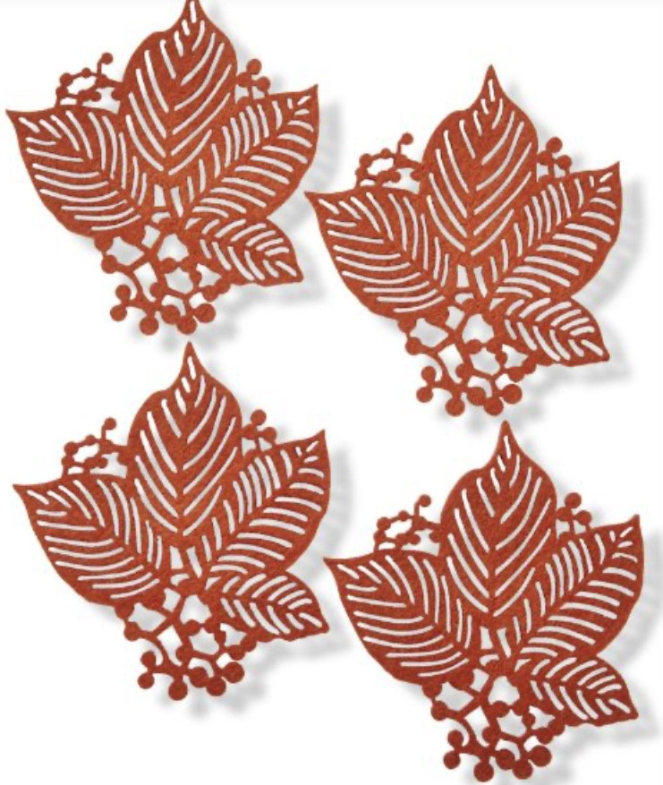 Coasters - Leaves, Felt (set of 4)