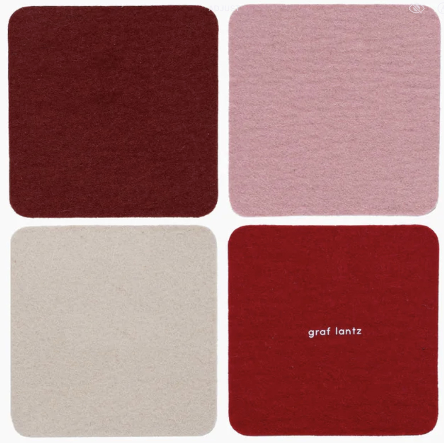 Coasters - Bierfilzl Square Felt (set of 4), Crimson Multi