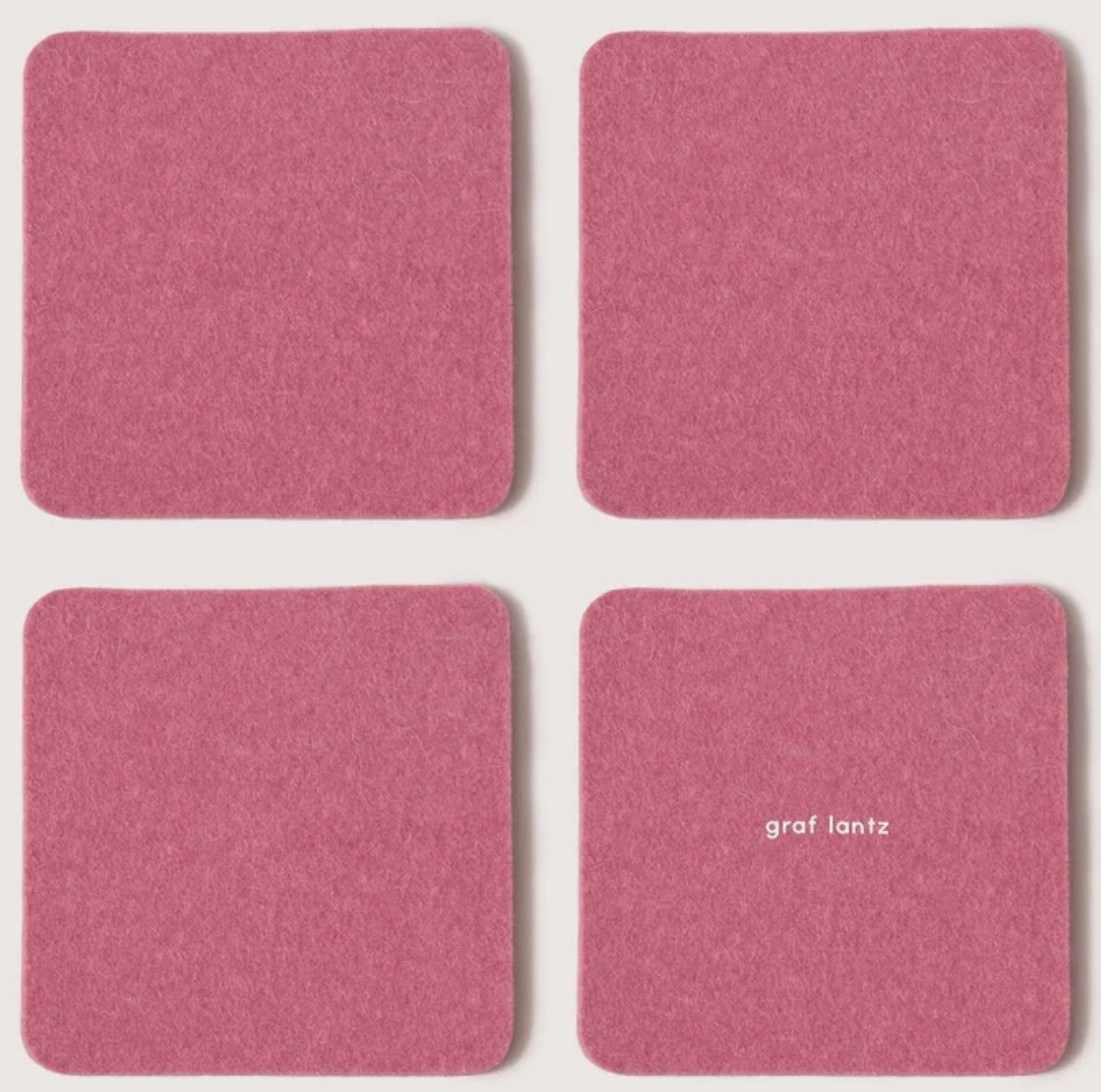Coasters - Bierfilzl Square Felt (set of 4), Lychee