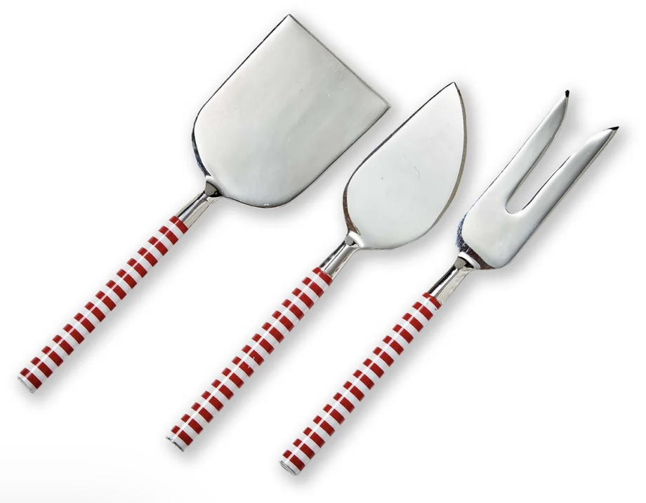 Spreader - Red & White Stripe Cheese Knife (Individual)
