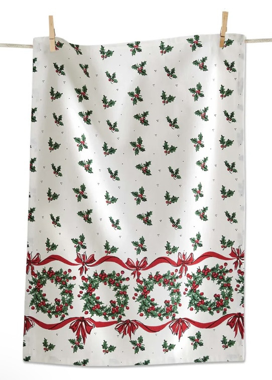 Holiday Dish Towel - Vintage Holly 