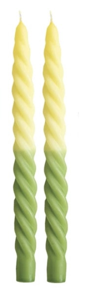 Tapers - Ombre Twist Yellow & Green (Pair)