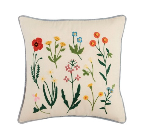 Pillow - Botanic Embroidered Pillow, Square