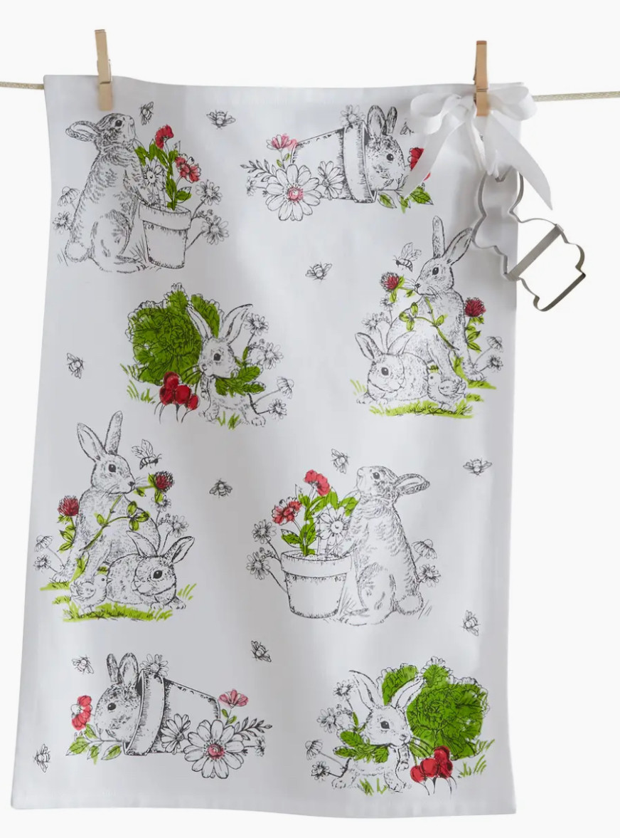 Dish Towel & Cookie Cutter - Bunny