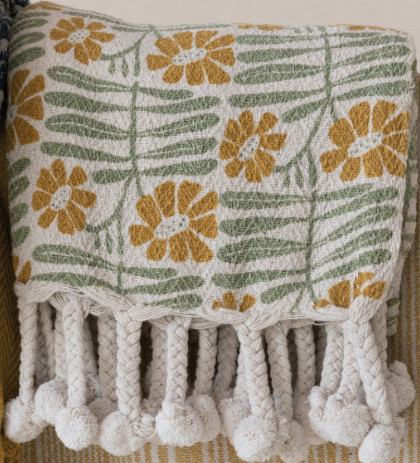 Throw, Daisy Pom Pom