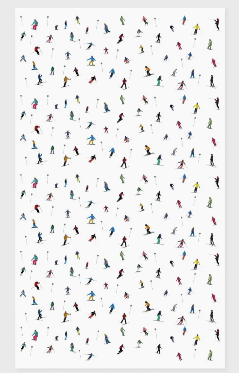 Holiday Dish Towel - Skiing