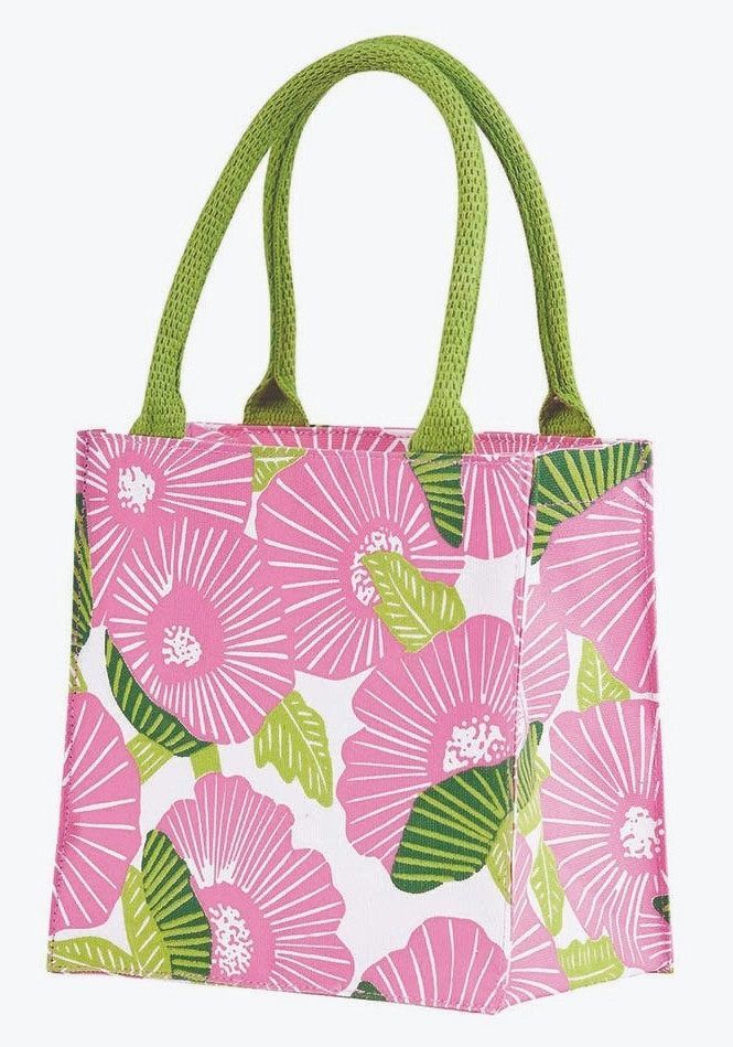 Tote Bag - Reusable Cotton Gift Bag Tote, Pink Poppies