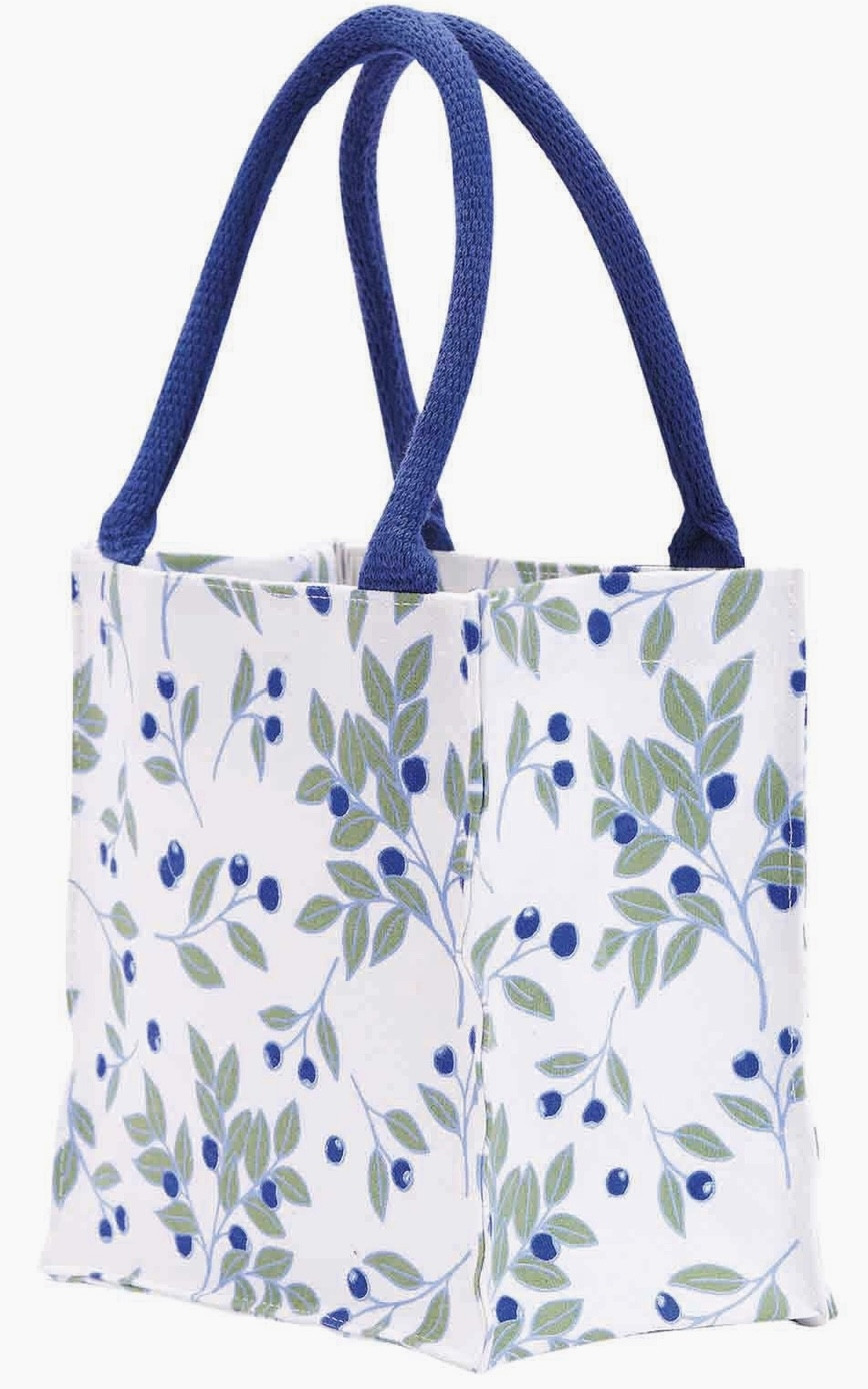 Tote Bag - Reusable Cotton Gift Bag Tote, Blueberry