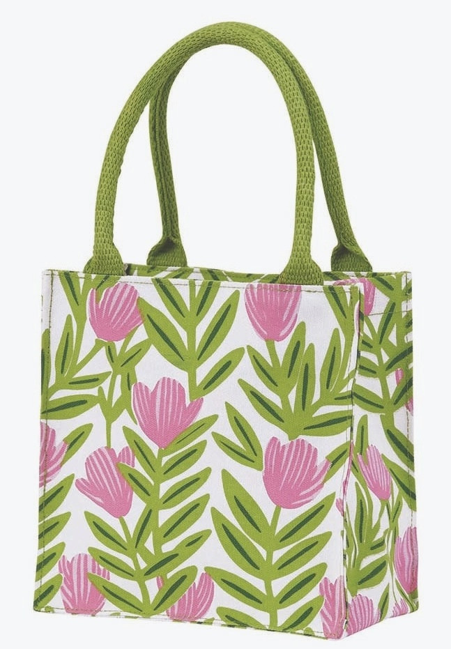 Tote Bag - Reusable Cotton Gift Bag Tote, Pink Delight