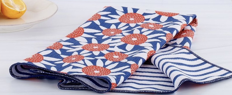 Dish Towel - Microfiber, Red Sunflower