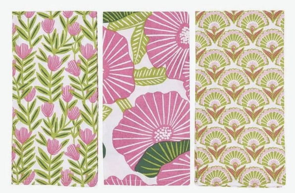 Dish Towel (Set of 3) - Pink Papaver