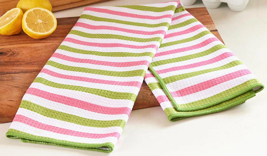 Dish Towel - Microfiber, Watermelon Stripe