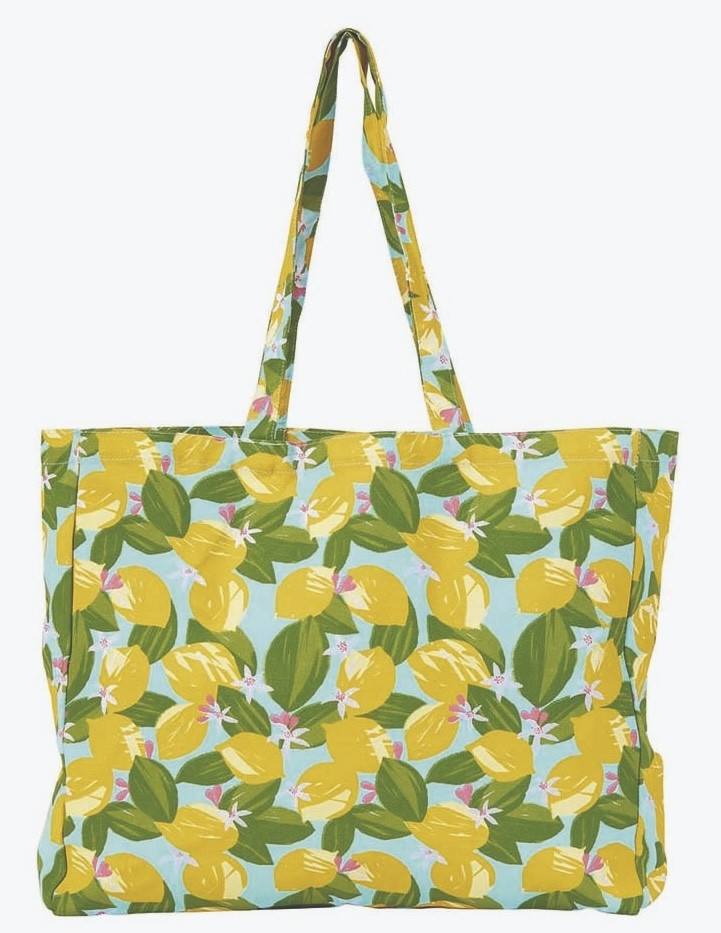 Tote Bag - Shopper Blu, Lemon Blossoms