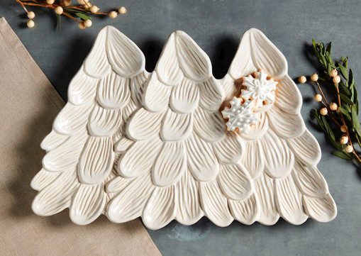 Platter - Holiday, Winter Tree Platter