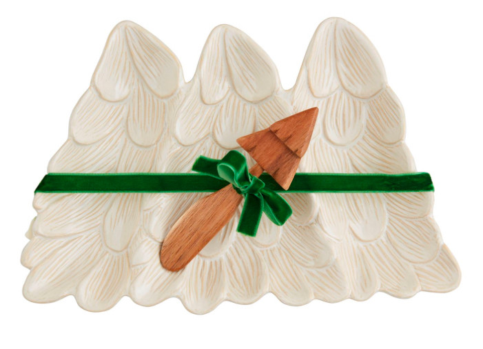 Platter - Holiday, Winter Tree Triple Dip Set